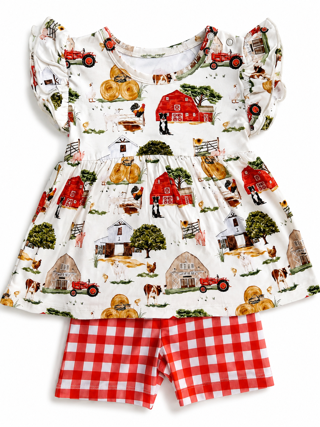 BuckWild’s Barnyard Bamboo Peplum Short Set