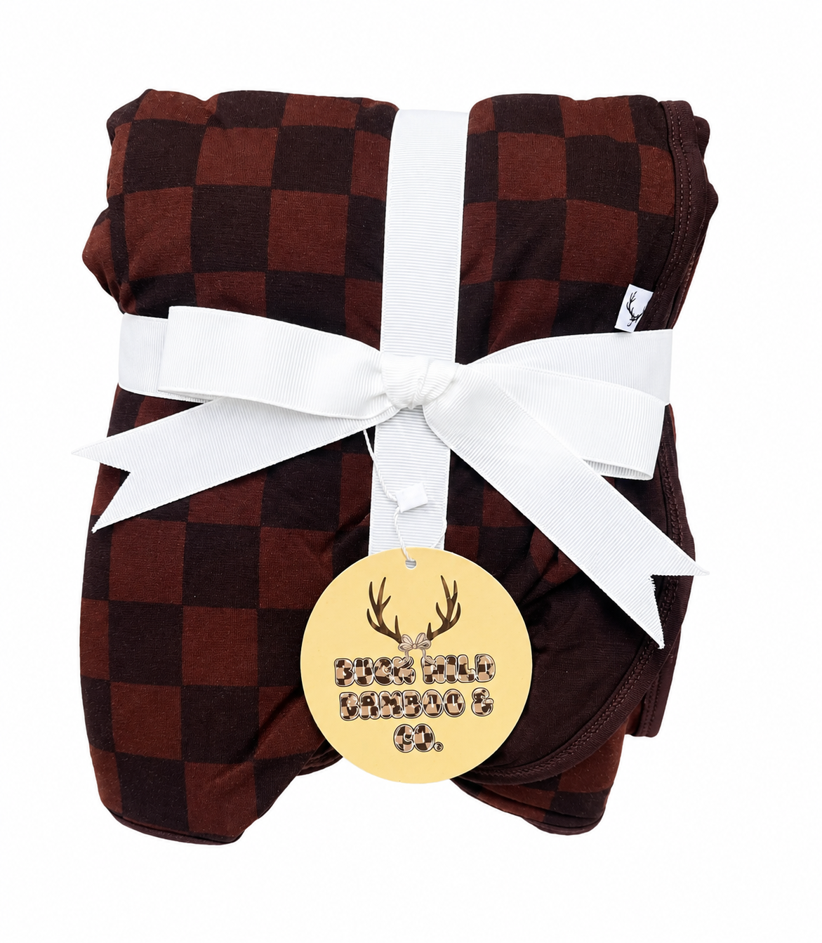 Mocha Checks 50x50 Tripled Layered Bamboo Blanket