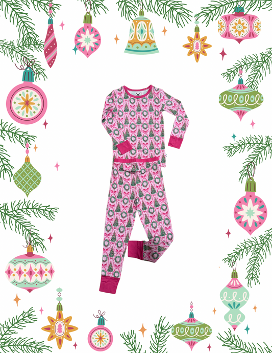 Christmas Bows Bamboo Two Piece Set