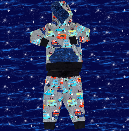Food Truck Parade French Terry Bamboo Daywear Set