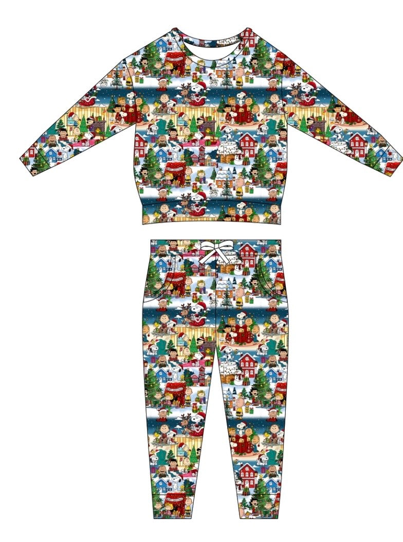 PRE-SALE A Peanuts Christmas Bamboo French Terry Jogger Set