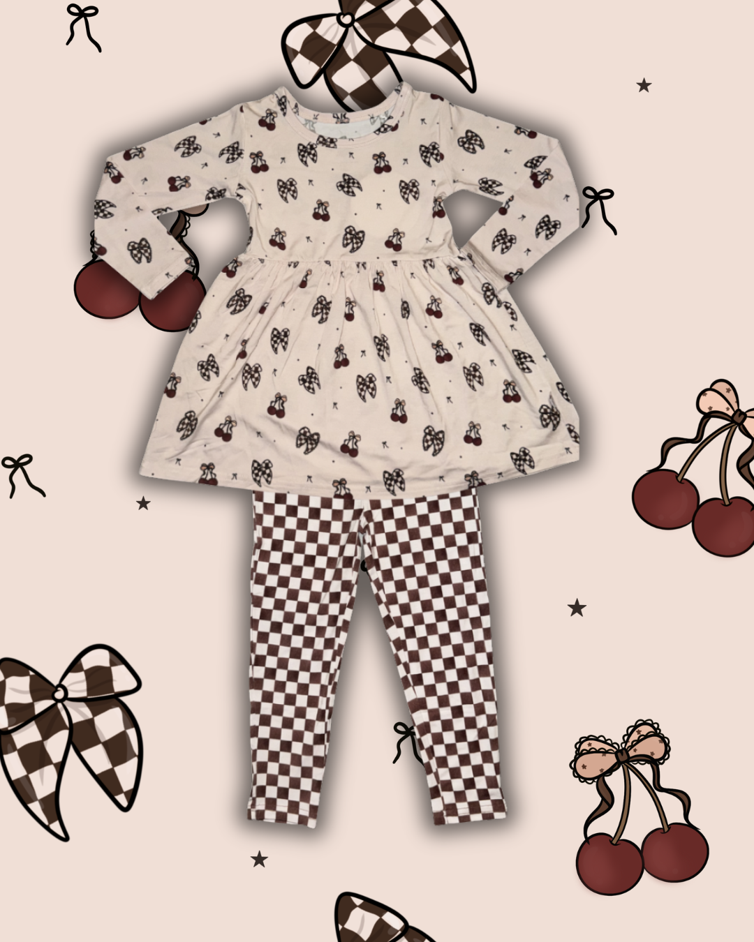 Sweetheart Checks Bamboo Peplum Set