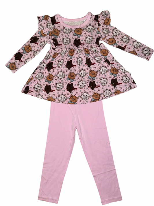 Pretty In Pink Bamboo Peplum Set