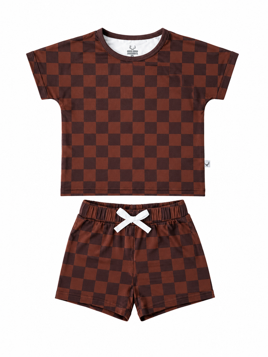 Mocha Checks Bamboo Daywear Set