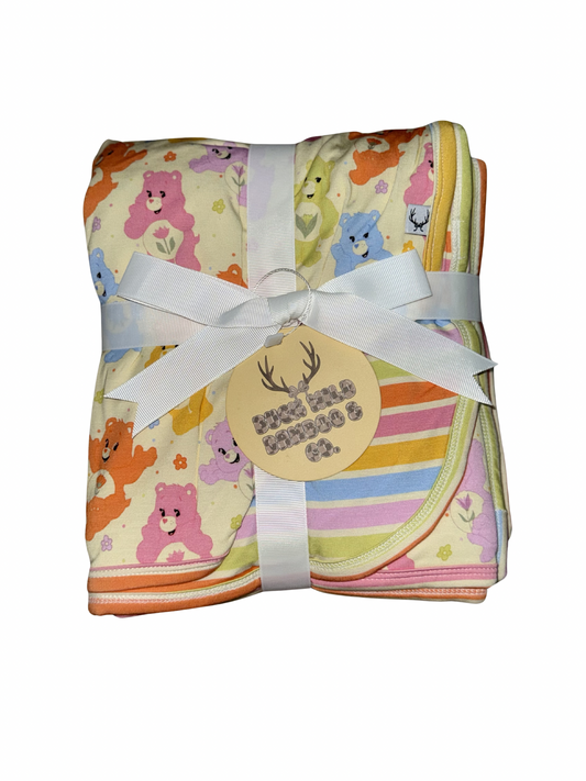 Blooming Bears 50x50 Tripled Layer Bamboo Blanket
