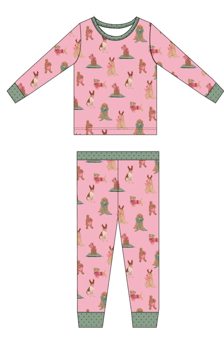 PRE-SALE Pinkmas Pups Bamboo Two Piece Set