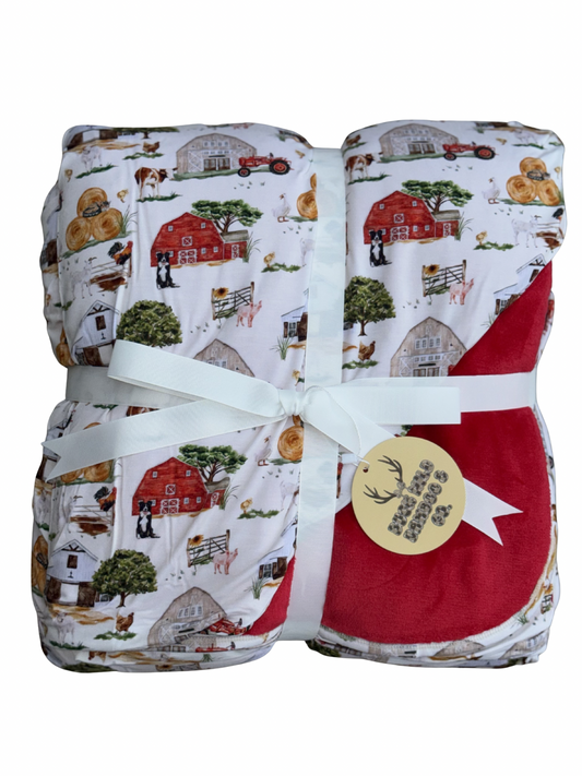 Buckwild’s Barnyard 60x80 Bamboo Minky Plush
