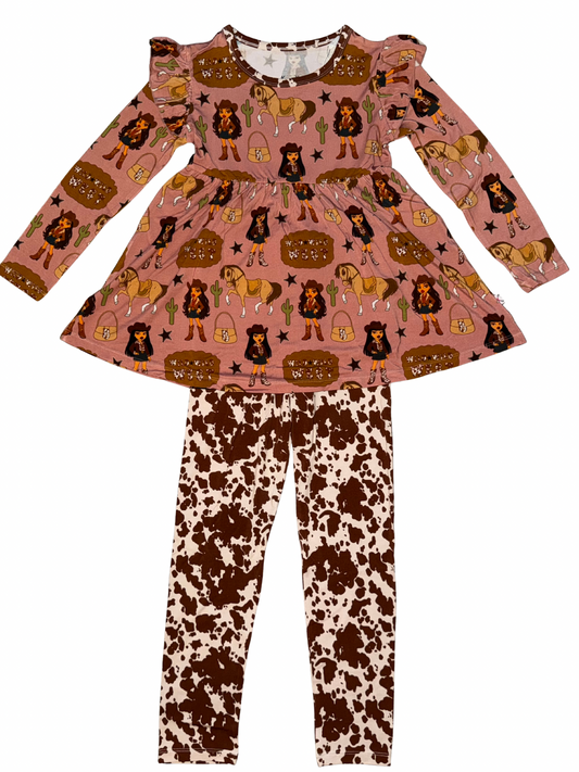Let’s Go Girls Bamboo Peplum Set
