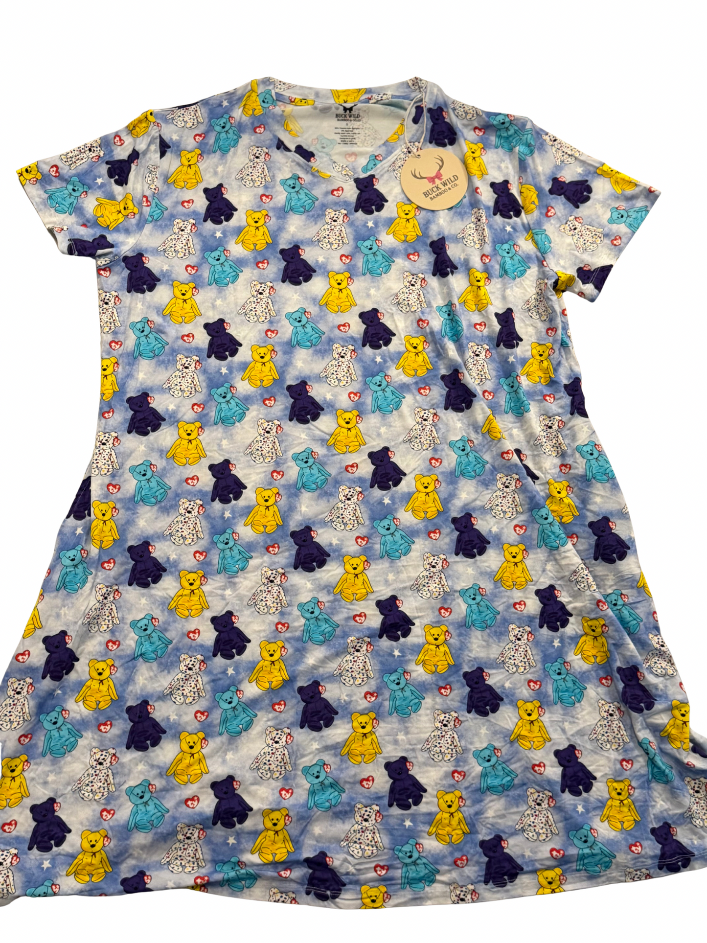Tye-Dye Bears Women’s Bamboo Nightgown